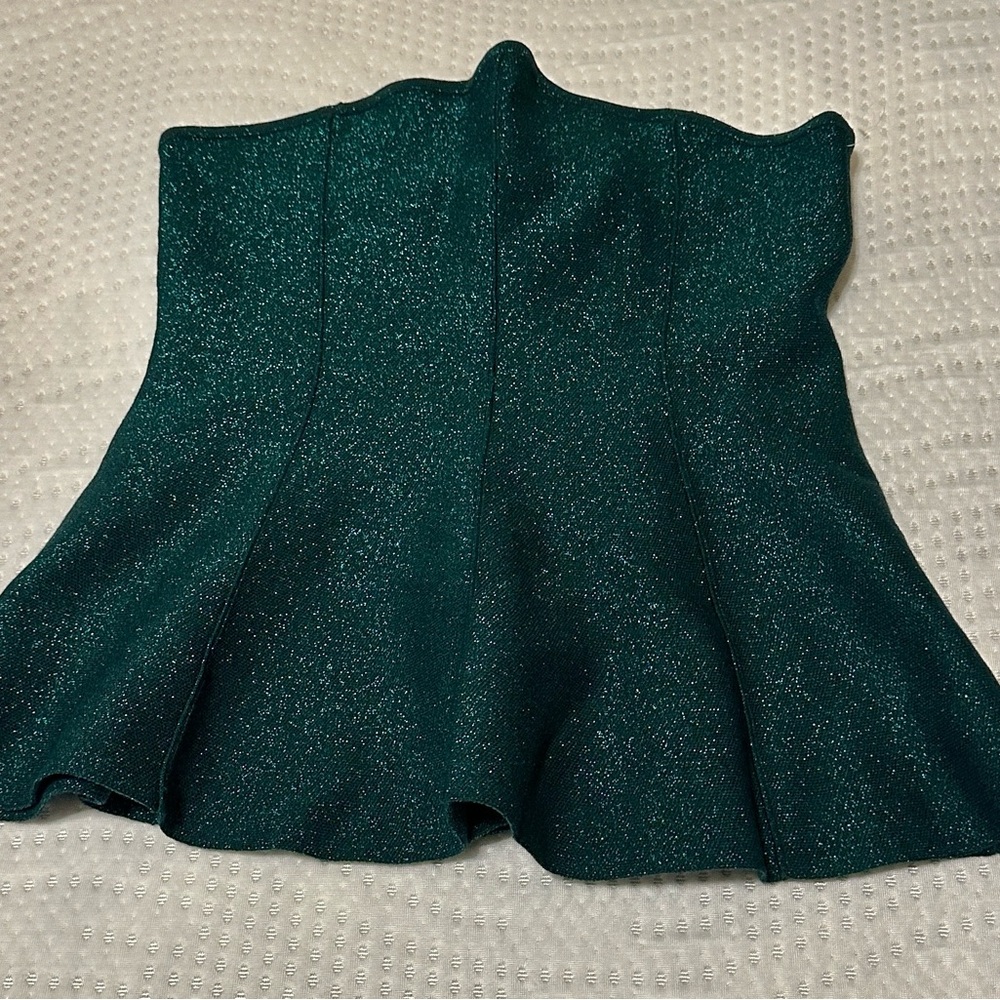 ⛔️ Anthropologie Pilcro Sparkling Dark Green staples Top size Large box 5 - Picture 2 of 5